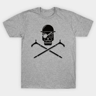 Pirate Skull with Bowler Hat (black) T-Shirt